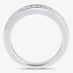 (F / Si2) Womens 2 CT. Lab Grown White Diamond 10K Gold Anniversary Band