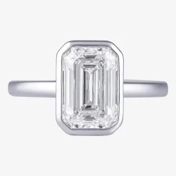 (F / Si1) Womens 3 CT. Lab Grown White Diamond 10K Gold Solitaire Engagement Ring