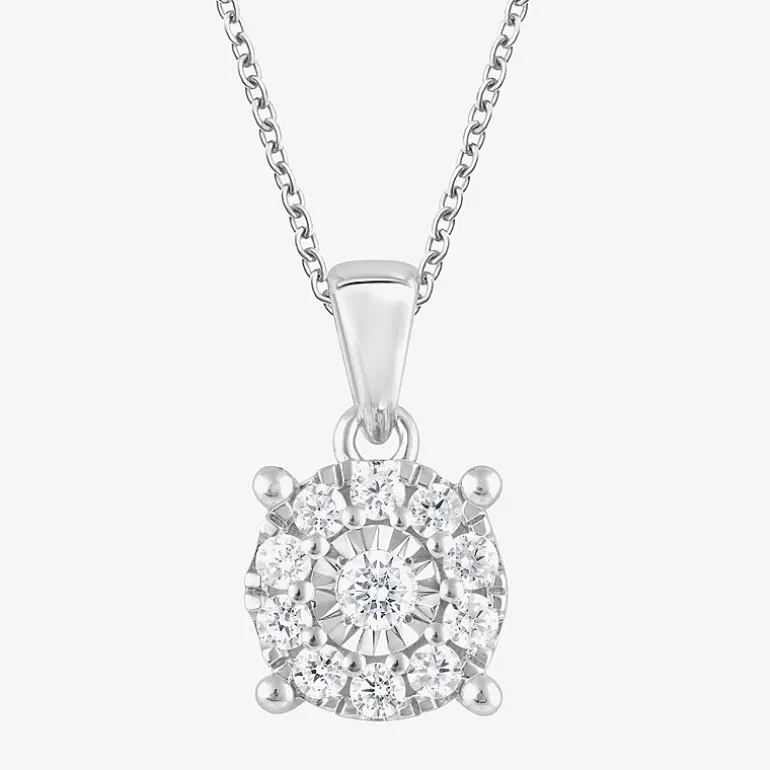(F, Si2) Womens 1/2 CT. T.W. Lab Grown White Diamond Sterling Silver Round 2-pc. Jewelry Set
