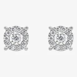 (F, Si2) Womens 1/2 CT. T.W. Lab Grown White Diamond Sterling Silver Round 2-pc. Jewelry Set