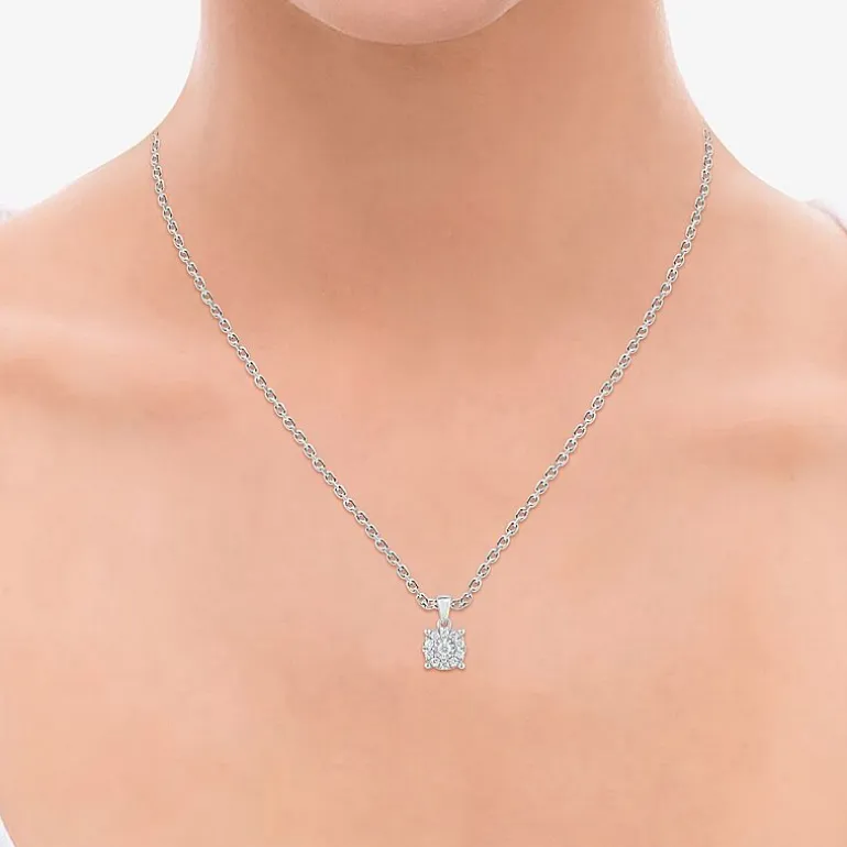 (F, Si2) Womens 1/2 CT. T.W. Lab Grown White Diamond Sterling Silver Round 2-pc. Jewelry Set