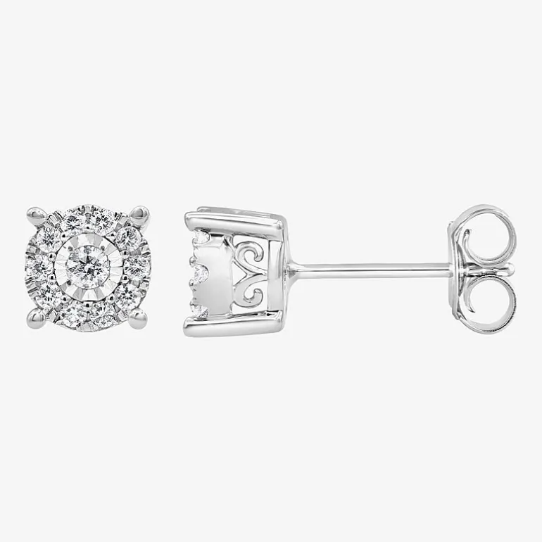 (F, Si2) Womens 1/2 CT. T.W. Lab Grown White Diamond Sterling Silver Round 2-pc. Jewelry Set