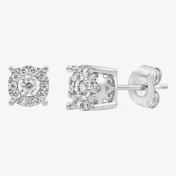 (F, Si2) Womens 1/2 CT. T.W. Lab Grown White Diamond Sterling Silver Round 2-pc. Jewelry Set