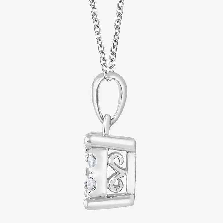 (F, Si2) Womens 1/2 CT. T.W. Lab Grown White Diamond Sterling Silver Round 2-pc. Jewelry Set