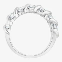 (F, Si2) Womens 3 1/10 Ct. T.W. Lab Grown White Diamond Sterling Silver Band