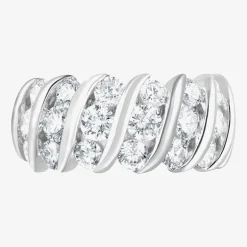 (F, Si2) Womens 3 1/10 Ct. T.W. Lab Grown White Diamond Sterling Silver Band