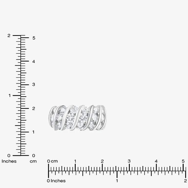 (F, Si2) Womens 3 1/10 Ct. T.W. Lab Grown White Diamond Sterling Silver Band
