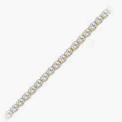 (F / Si2) Womens 7 Ct.T.W. Lab Grown White Diamond 10K Gold 7 Inch Tennis Bracelet