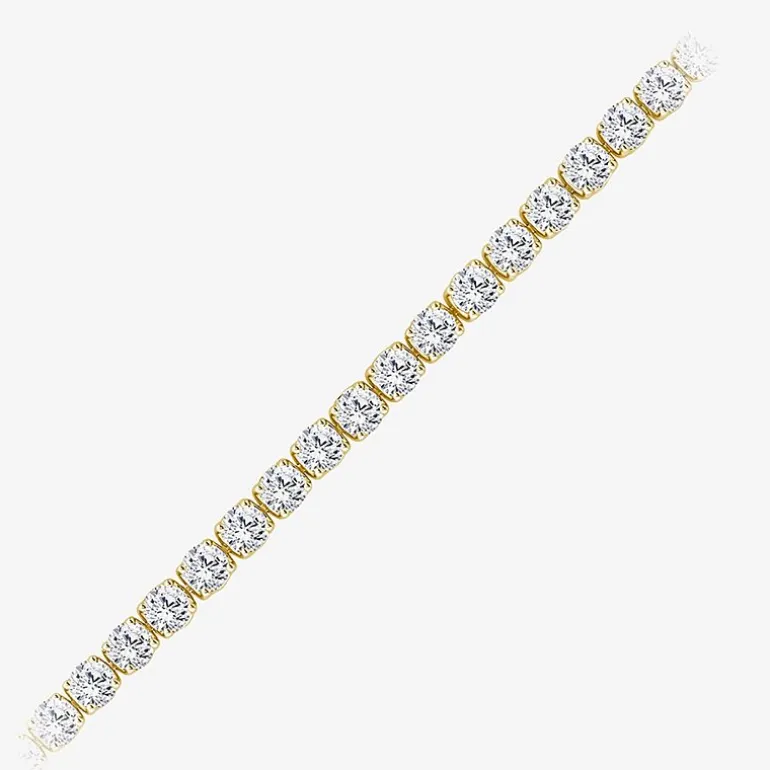 (F / Si2) Womens 7 Ct.T.W. Lab Grown White Diamond 10K Gold 7 Inch Tennis Bracelet