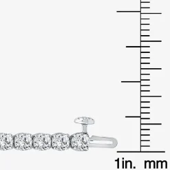(F / Si2) Womens 7 Ct.T.W. Lab Grown White Diamond 10K Gold 7 Inch Tennis Bracelet
