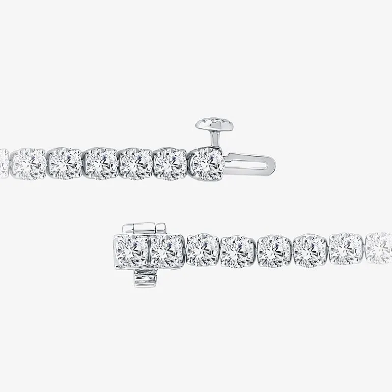 (F / Si2) Womens 7 Ct.T.W. Lab Grown White Diamond 10K Gold 7 Inch Tennis Bracelet