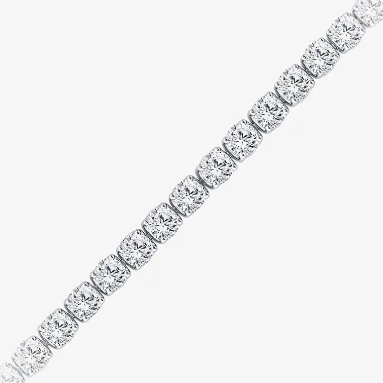 (F / Si2) Womens 7 Ct.T.W. Lab Grown White Diamond 10K Gold 7 Inch Tennis Bracelet