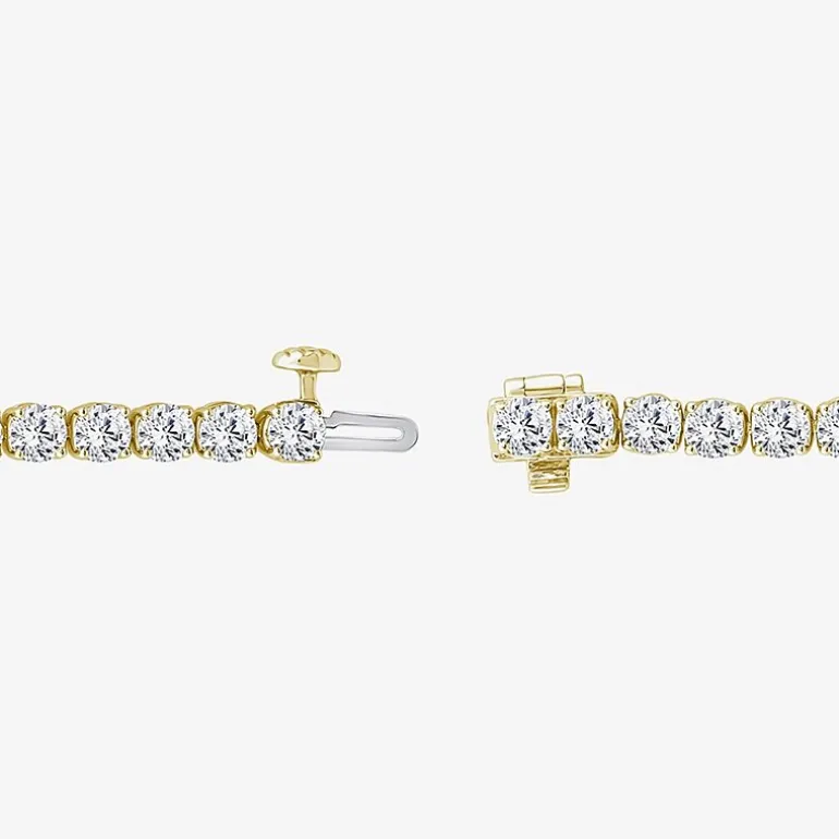 (F / Si2) Womens 7 Ct.T.W. Lab Grown White Diamond 10K Gold 7 Inch Tennis Bracelet