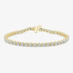 (F / Si2) Womens 7 Ct.T.W. Lab Grown White Diamond 10K Gold 7 Inch Tennis Bracelet