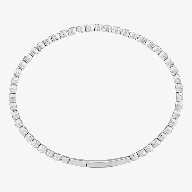 (F, Si2) Womens 3 CT. T.W. Lab Grown White Diamond 10K Gold Bangle Bracelet