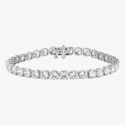 (F / Si2) Womens 15 Ct. T.W. Lab Grown White Diamond 10K Gold 7.25 Inch Tennis Bracelet