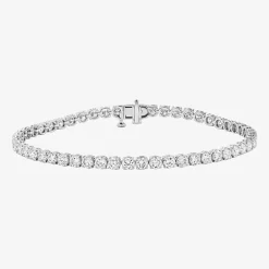 (F / Si2) Womens 6 CT. T.W. Lab Grown White Diamond 10K Gold 6 1/2 Inch Tennis Bracelet