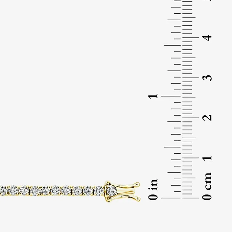 (F / Si2) Womens 10 CT. T.W. Lab-Grown White Diamond 10K Gold 18 Inch Tennis Necklace