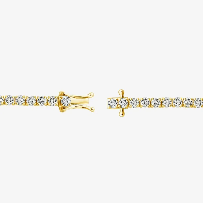 (F / Si2) Womens 10 CT. T.W. Lab-Grown White Diamond 10K Gold 18 Inch Tennis Necklace