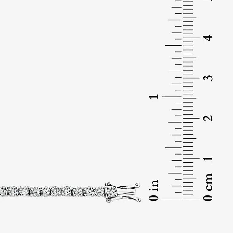 (F / Si2) Womens 10 CT. T.W. Lab-Grown White Diamond 10K Gold 18 Inch Tennis Necklace