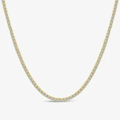 (F / Si2) Womens 10 CT. T.W. Lab-Grown White Diamond 10K Gold 18 Inch Tennis Necklace