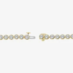 (F / Si2) Womens 10 Ct.T.W. Lab Grown White Diamond 10K Gold 7 Inch Tennis Bracelet