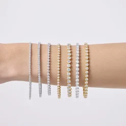 (F / Si2) Womens 10 Ct.T.W. Lab Grown White Diamond 10K Gold 7 Inch Tennis Bracelet