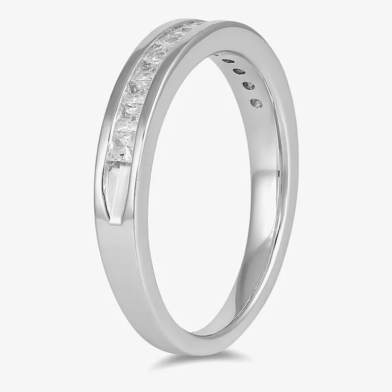 (F / Si2) Womens 1/2 CT. T.W. Lab Grown White Diamond 10K Gold Anniversary Band
