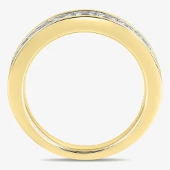 (F / Si2) Womens 1/2 CT. T.W. Lab Grown White Diamond 10K Gold Anniversary Band