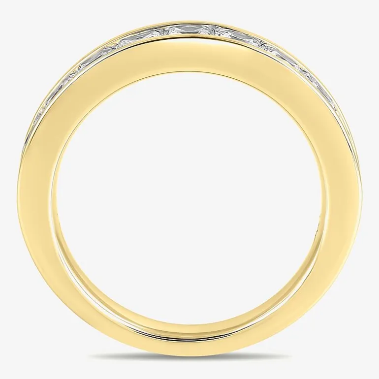 (F / Si2) Womens 1/2 CT. T.W. Lab Grown White Diamond 10K Gold Anniversary Band