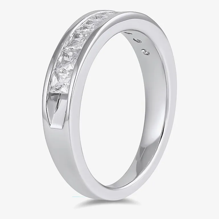 (F / Si2) Womens 1 CT. T.W. Lab Grown White Diamond 10K Gold Anniversary Band
