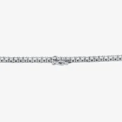 (F / Si1) Womens White Diamond 10K Gold 16 Inch Tennis Necklace