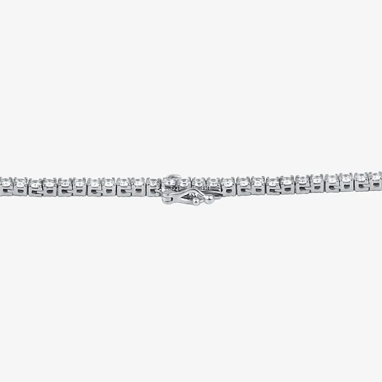(F / Si1) Womens White Diamond 10K Gold 16 Inch Tennis Necklace
