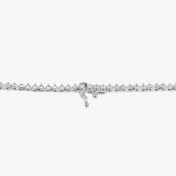 (F / Si1) Womens White Diamond 10K Gold 16 Inch Tennis Necklace