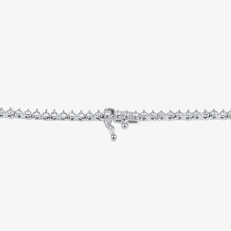 (F / Si1) Womens White Diamond 10K Gold 16 Inch Tennis Necklace
