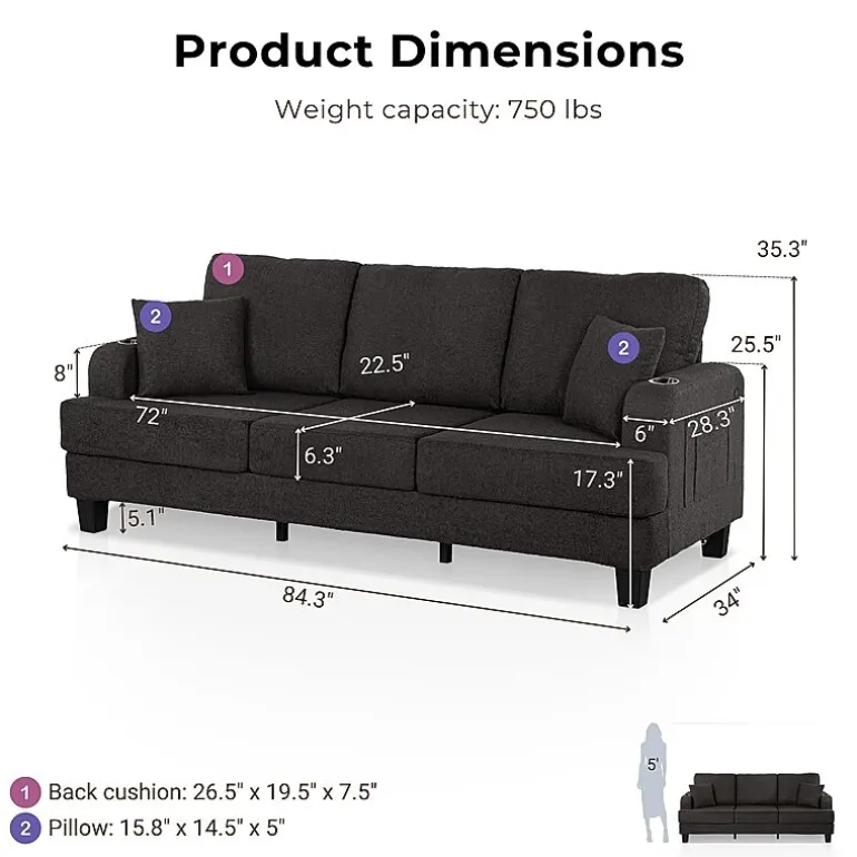 Furniture Of America Colby Upholstered Sofa