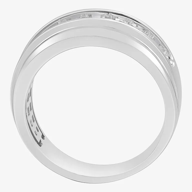 (F / Vs2) Mens 9M 1 CT. T.W. Lab Grown White Diamond 10K Gold Round Wedding Band
