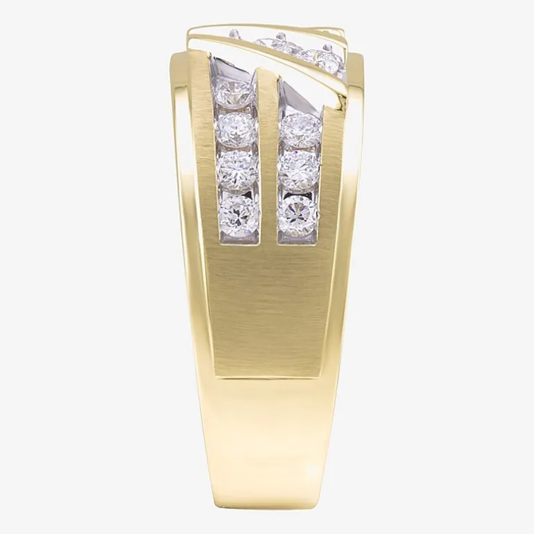 (F / Vs2) Mens 10MM 1 CT. T.W. Lab Grown White Diamond 10K Gold Wedding Band