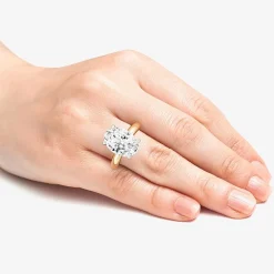 (F / VS1) Womens 5 CT. Lab-Grown White Diamond 14K Gold Oval Solitaire Engagement Ring