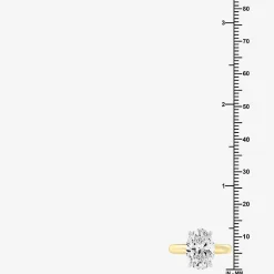(F / VS1) Womens 5 CT. Lab-Grown White Diamond 14K Gold Oval Solitaire Engagement Ring