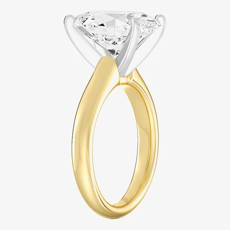 (F / VS1) Womens 5 CT. Lab-Grown White Diamond 14K Gold Oval Solitaire Engagement Ring
