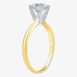 (F / VS2) Womens 1 CT. Lab-Grown White Diamond 14K Gold Round Solitaire Engagement Ring