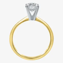 (F / VS2) Womens 1 CT. Lab-Grown White Diamond 14K Gold Round Solitaire Engagement Ring