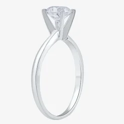 (F / VS2) Womens 1 CT. Lab-Grown White Diamond 14K Gold Round Solitaire Engagement Ring