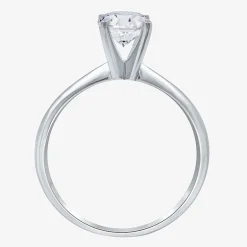 (F / VS2) Womens 1 CT. Lab-Grown White Diamond 14K Gold Round Solitaire Engagement Ring