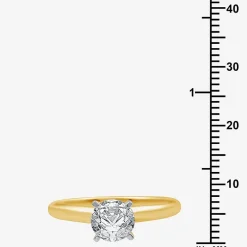 (F / VS2) Womens 1 CT. Lab-Grown White Diamond 14K Gold Round Solitaire Engagement Ring