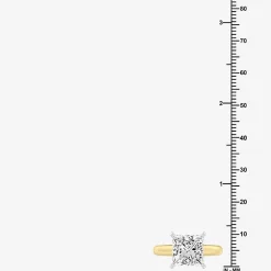 (F / VS1) Womens 5 CT. Lab-Grown White Diamond 14K Gold Princess-cut Solitaire Engagement Ring