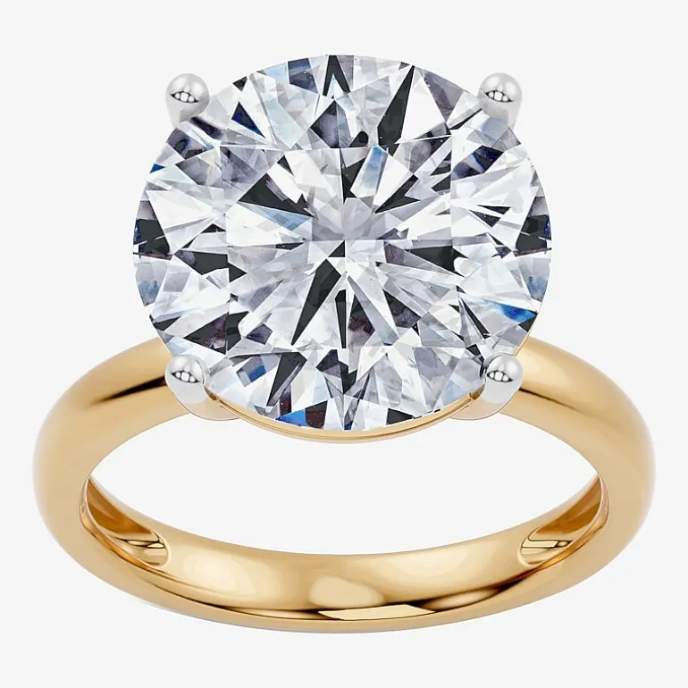 (F / Vs2) Womens 10 Ct. Lab Grown White Diamond 14K Gold Round Solitaire Engagement Ring