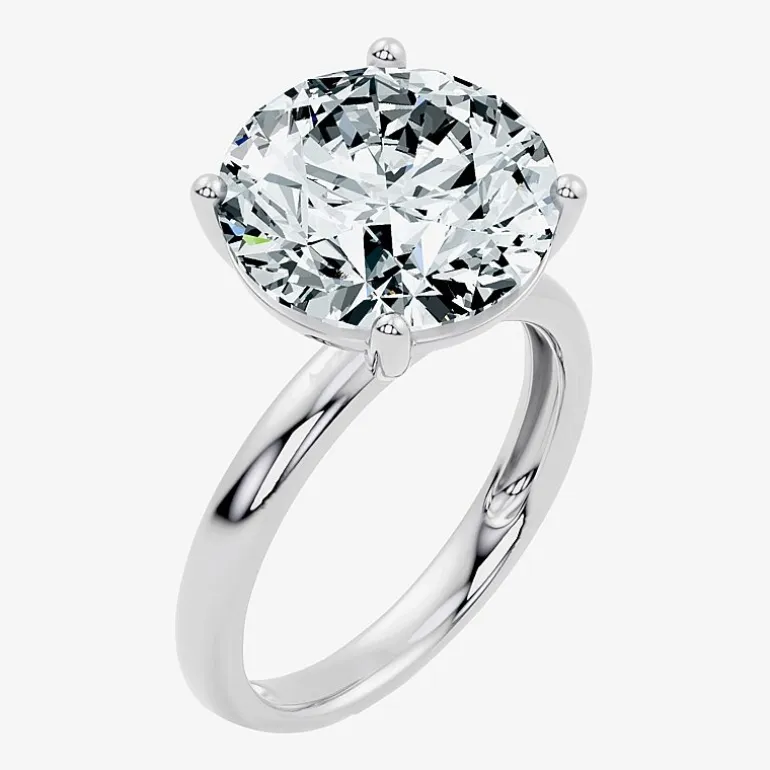 (F / Vs2) Womens 10 Ct. Lab Grown White Diamond 14K Gold Round Solitaire Engagement Ring