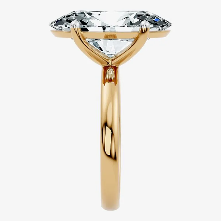(F/Vs2) Womens 10 Ct. Lab Grown White Diamond 14K Gold Oval Solitaire Engagement Ring